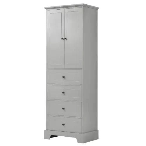 Cabinet With 2 Doors And 4 Drawers For Bathroom, Office