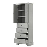 Cabinet With 2 Doors And 4 Drawers For Bathroom, Office