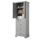 Cabinet With 2 Doors And 4 Drawers For Bathroom, Office